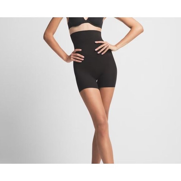 Skims High-Waisted Mid Thigh Short Black Size XL Shapewear Lift Define - Picture 1 of 6